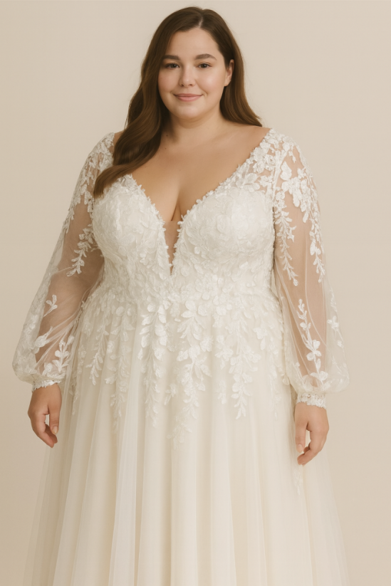 Novinka 4 - Farba šiat: Ivory, Veľkosť šiat (PLUS SIZE): 50, Typ viazania: Šnurovačka