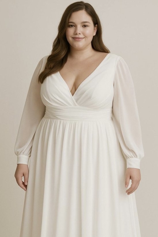 Thalia PLUS SIZE - Farba šiat: Ivory, Veľkosť šiat (PLUS SIZE): 52, Typ viazania: Šnurovačka