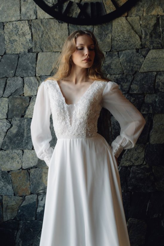 AGNES - Farba šiat: Ivory, Veľkosť šiat: 44