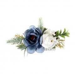 Hrebienok do vlasov - modrobiele kvety