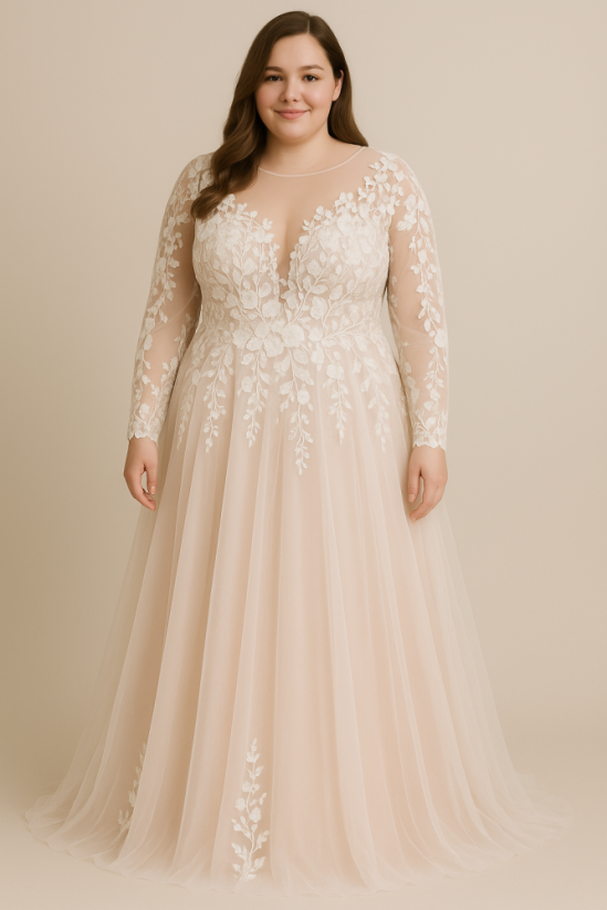 Novinka 2 - Farba šiat: Champagne, Veľkosť šiat (PLUS SIZE): 48, Typ viazania: Šnurovačka