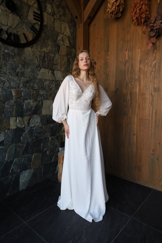 AMANDA - Farba šiat: Ivory, Veľkosť šiat: 42