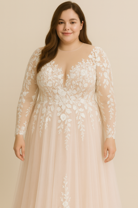 Novinka 2 - Farba šiat: Champagne, Veľkosť šiat (PLUS SIZE): 48, Typ viazania: Šnurovačka