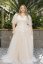 SÁRA - Farba šiat: Champagne, Veľkosť šiat (PLUS SIZE): 46, Typ viazania: Šnurovačka