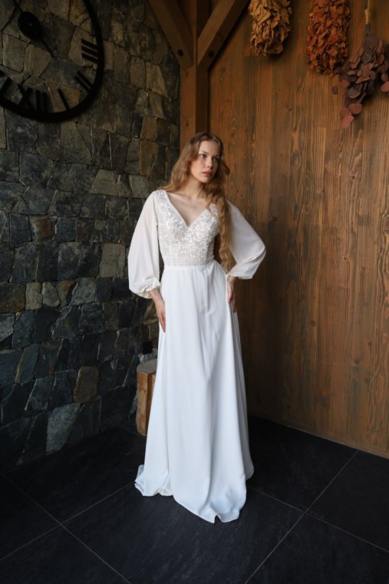 AMANDA - Farba šiat: Ivory, Veľkosť šiat: 42
